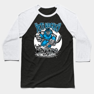 Yeti Hockey Player Mascot Baseball T-Shirt